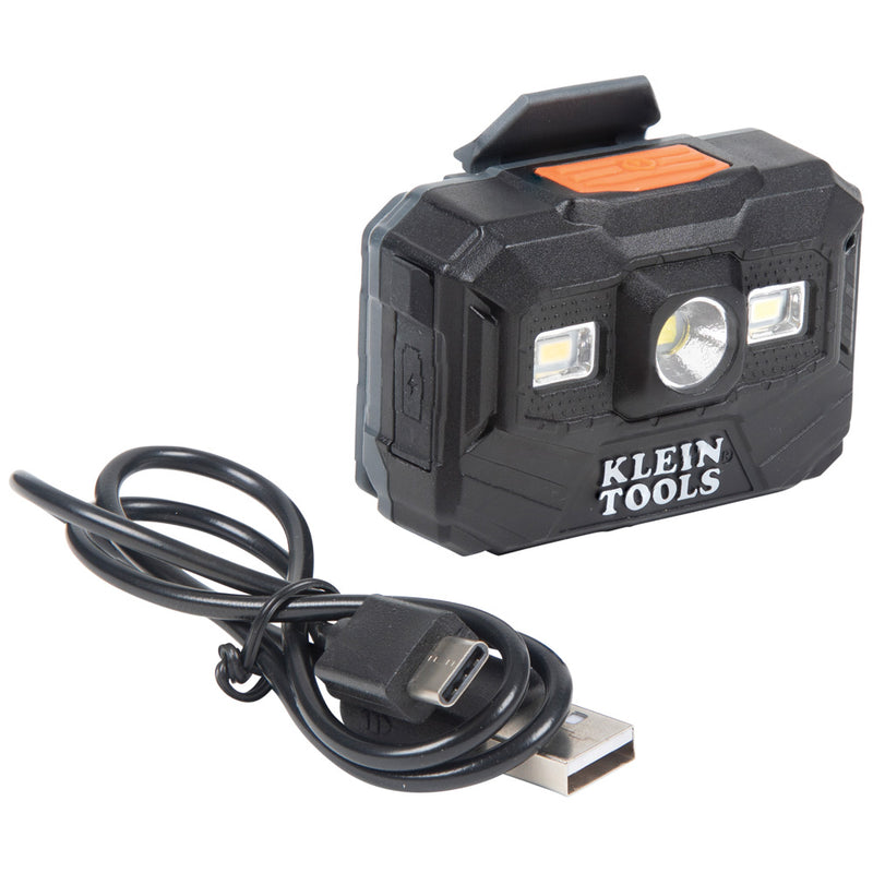 KLEIN TOOLS |  Hard Hat, Non-Vented, Cap Style with Rechargeable Headlamp, White | #60107RL