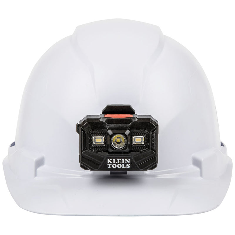 KLEIN TOOLS |  Hard Hat, Non-Vented, Cap Style with Rechargeable Headlamp, White | #60107RL