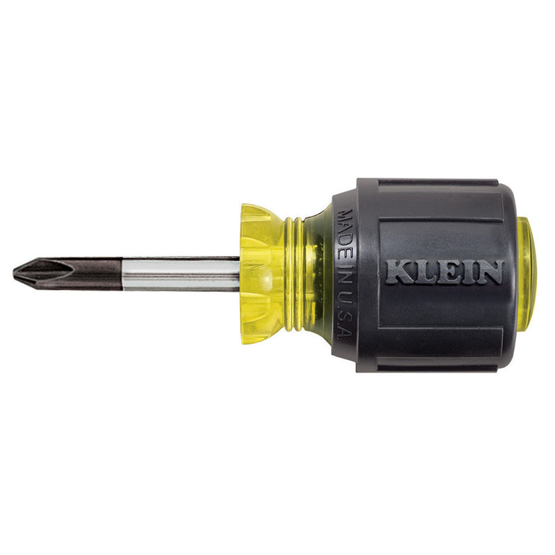 KLEIN TOOLS | Stubby Screwdriver, #2 Phillips, 1-1/2-Inch Round Shank | #603-1