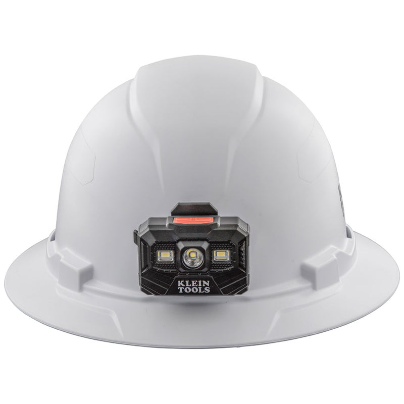 KLEIN TOOLS | Hard Hat, Non-Vented, Full Brim with Rechargeable Headlamp, White | #60406RL