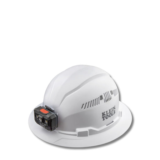 KLEIN TOOLS | Hard Hat, Vented, Full Brim with Rechargeable Headlamp, White | #60407RL