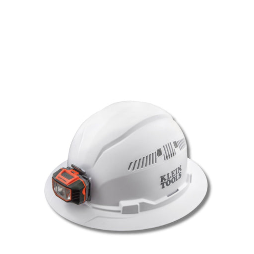 KLEIN TOOLS | Hard Hat, Vented, Full Brim with Headlamp, White | #60407