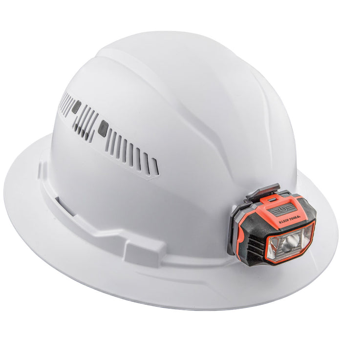 KLEIN TOOLS | Hard Hat, Vented, Full Brim with Headlamp, White | #60407