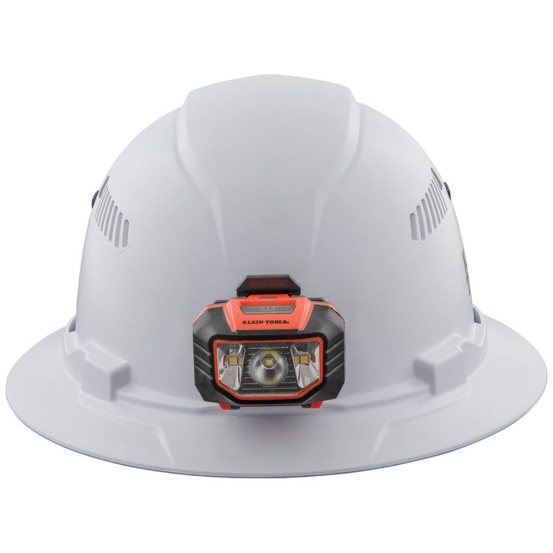 KLEIN TOOLS | Hard Hat, Vented, Full Brim with Headlamp, White | #60407