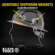 KLEIN TOOLS | Carbon Fiber Full Brim Hard Hat with Headlamp, Titan | #60512