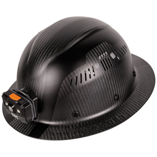 KLEIN TOOLS | Carbon Fiber Full Brim Hard Hat with Headlamp, Titan | #60512