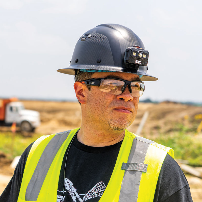 KLEIN TOOLS | Carbon Fiber Full Brim Hard Hat with Headlamp, Titan | #60512