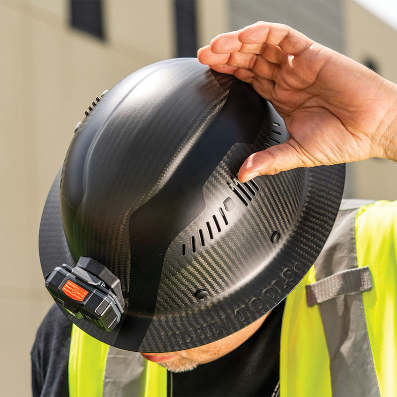 KLEIN TOOLS | Carbon Fiber Full Brim Hard Hat with Headlamp, Titan | #60512