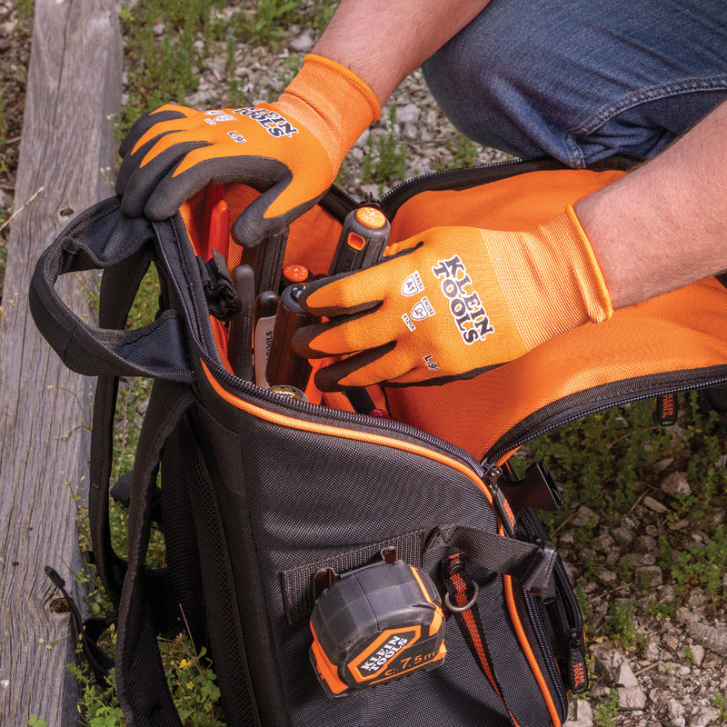 KLEIN TOOLS | Knit Dipped Gloves, Cut Level A1, Touchscreen, Large, 2-Pair | #60581