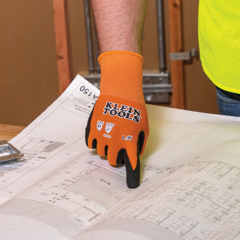 KLEIN TOOLS | Knit Dipped Gloves, Cut Level A1, Touchscreen, Large, 2-Pair | #60581