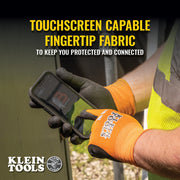 KLEIN TOOLS | Knit Dipped Gloves, Cut Level A1, Touchscreen, Large, 2-Pair | #60581