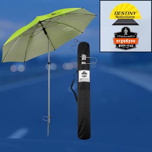 ERGODYNE | SHAX 6100 Lightweight Industrial Umbrella Lime, 84" | #6100