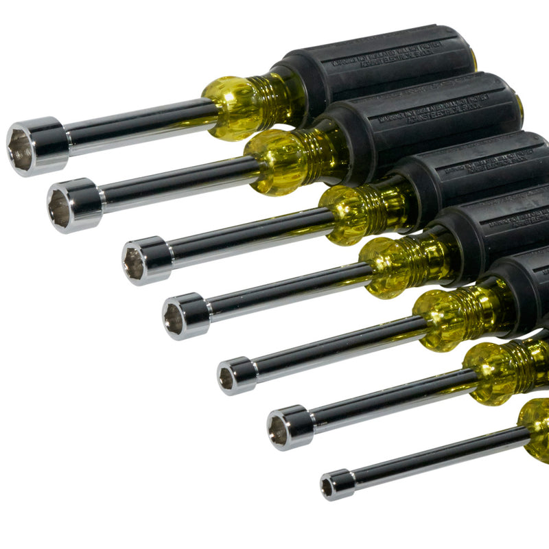 KLEIN TOOLS | Nut Driver Set, 3-Inch Shafts, Cushion-Grip™, 7-Piece | #631