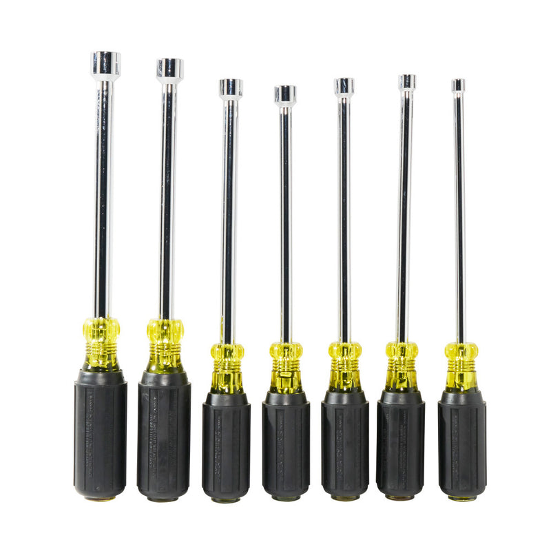 KLEIN TOOLS | Nut Driver Set, Magnetic Nut Drivers, 6-Inch Shafts, 7-Piece | #647M