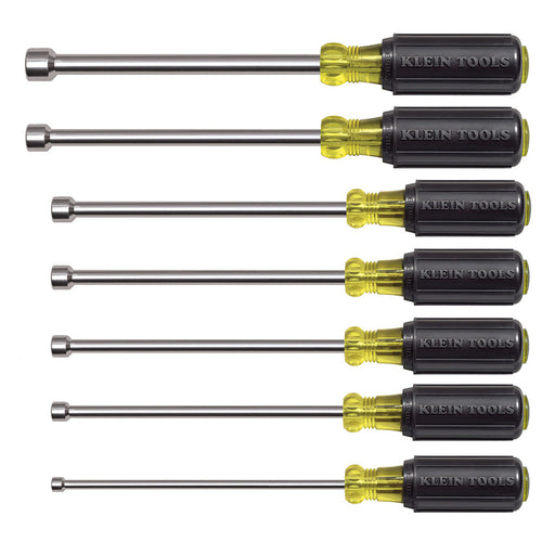 KLEIN TOOLS | Nut Driver Set, Magnetic Nut Drivers, 6-Inch Shafts, 7-Piece | #647M