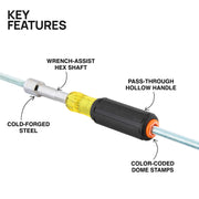 KLEIN TOOLS | Color-Coded Hollow-Shaft Heavy-Duty Nut Driver Set, 6-Piece | #65456