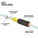 KLEIN TOOLS | Color-Coded Hollow-Shaft Heavy-Duty Nut Driver Set, 6-Piece | #65456