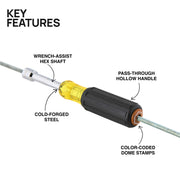 KLEIN TOOLS | Color-Coded Hollow-Shaft Heavy-Duty Nut Driver, 7/16-Inch | #654716