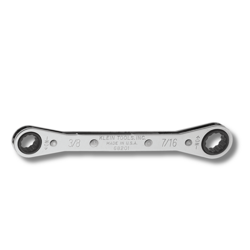 KLEIN TOOLS | Ratcheting Box Wrench 3/8 x 7/16-Inch | #68201