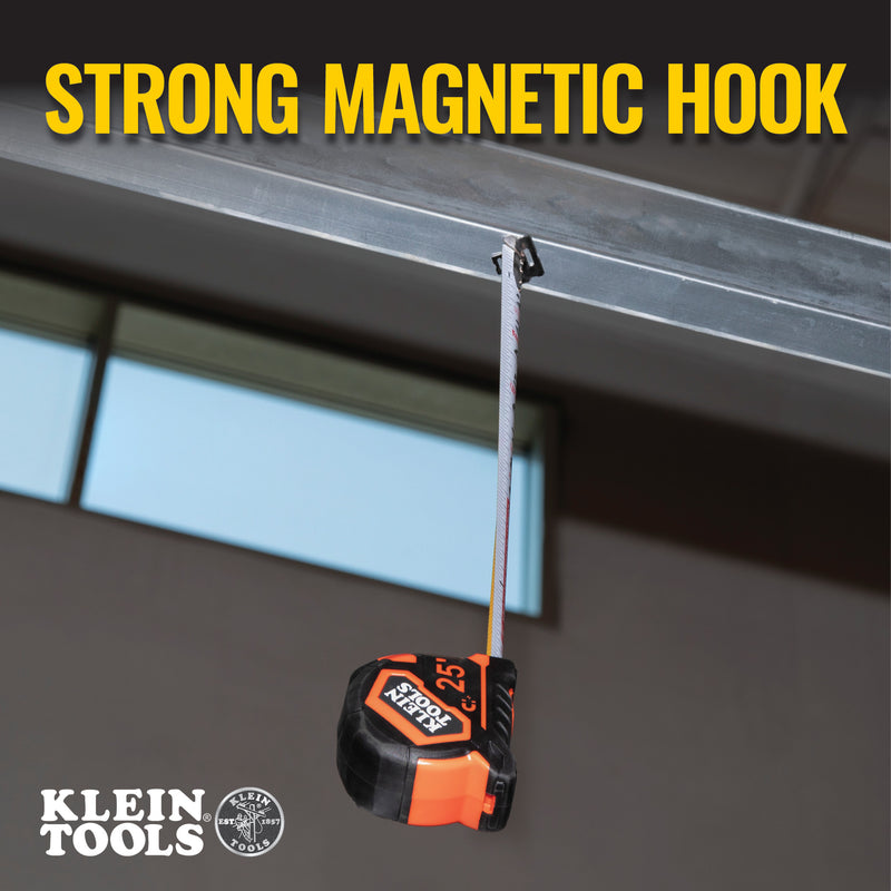 KLEIN TOOLS | Tape Measure, 25-Foot Magnetic Double-Hook | #9225