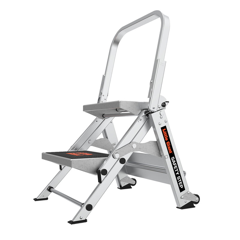 LITTLE GIANT LADDER | Aluminum Safety 2 Step Ladder, Type IA, 300lb Load Capacity | #10210BA