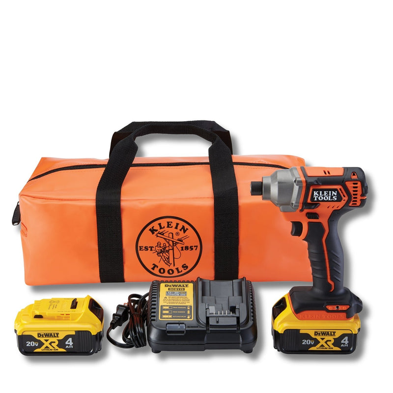 Klein Tools | Battery-Operated Compact Impact Driver, 1/4-Inch Hex Drive, Full Kit | #BAT20CD1