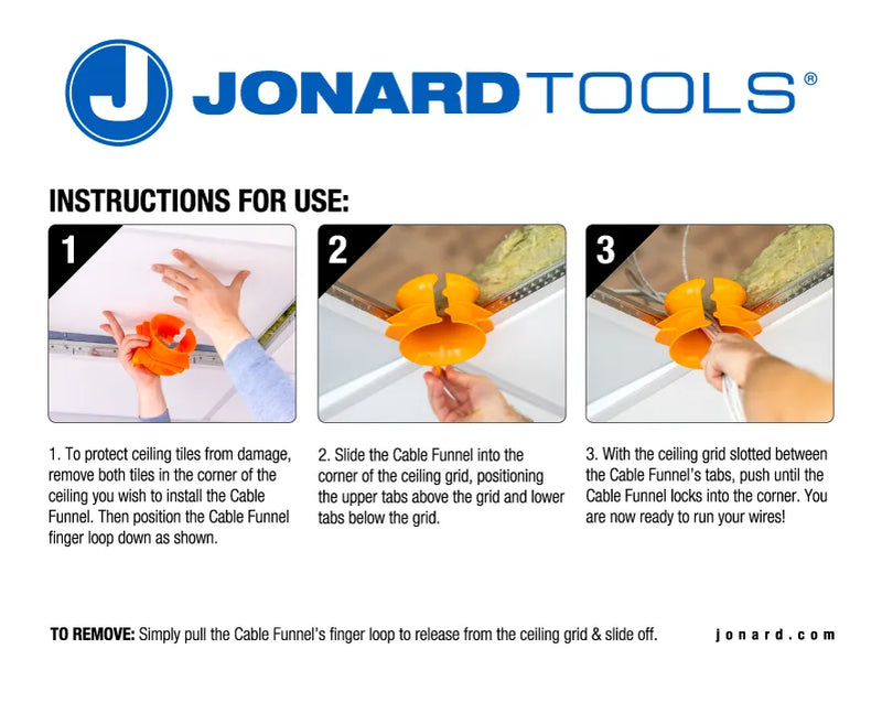 JONARD | Cable Funnel Drop Ceiling Protector | #CPF-215