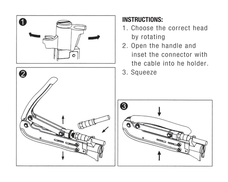 JONARD | Compression Tool Fixed - Long Style F Connectors | #CTF-200