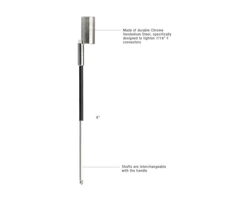 JONARD | F Connector Torque Wrench Shaft, 8 inch | #CTW-7168