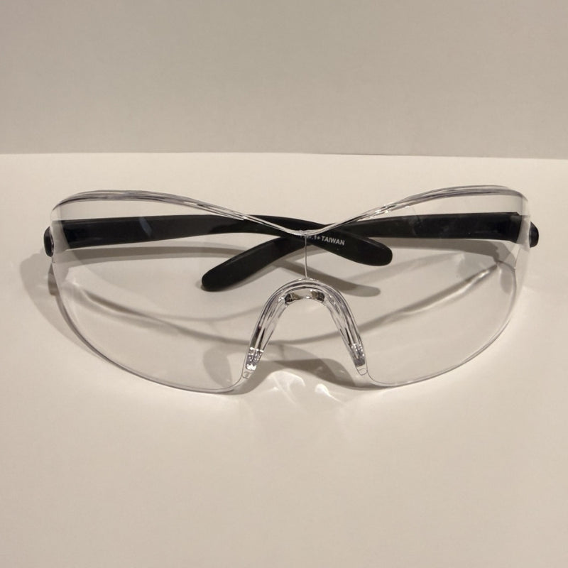 DESTINY SOLUTIONS | CLEAR FRAME, BLACK TEMPLE SAFETY GLASSES | #SG1127-BC