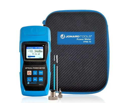 JONARD | Fiber Optic Power Meter (-70 to +6 dBm) with FC/SC/LC Adapters | #FPM-70