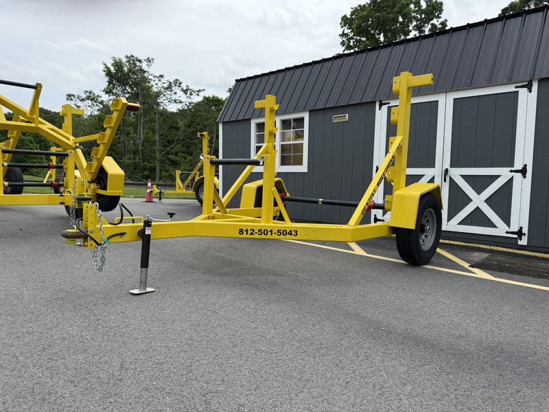 DESTINY SOLUTIONS | Heavy Duty Adjustable Height Reel Trailer with strand carrier bar in front - 7,000lb Capacity | #RTM-7KFB-Y-S