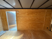 SMG TRAILERS | 7x14 Tandem Cargo Trailer with Ramp and Side Door. Interior light. Grey/Black | #TRL-7X14TA