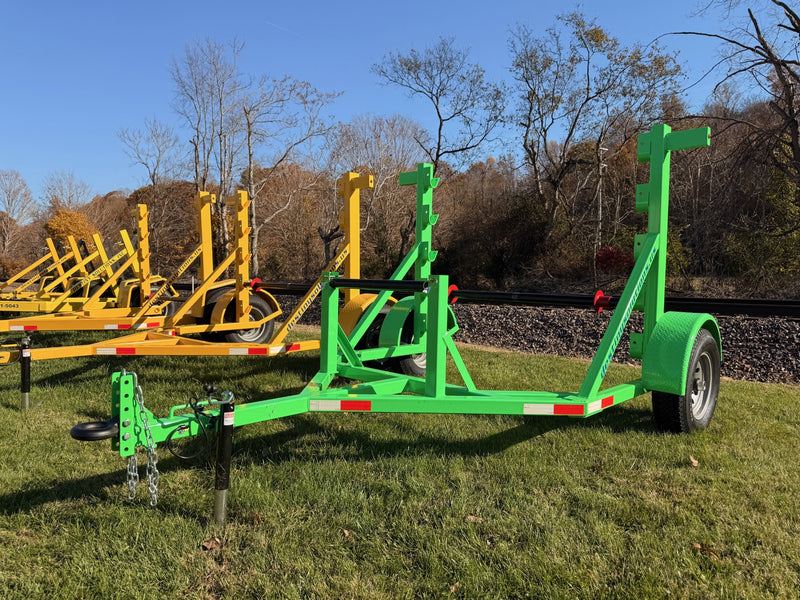 DESTINY SOLUTIONS | Heavy Duty Manual-Adjustable Height Reel Trailer – 5,200 lb Capacity with Fenders and Extra Spool Bar | #RTM-5200K-SF