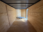 SMG TRAILERS | 7x14 Tandem Cargo Trailer with Ramp and Side Door. Interior light. Grey/Black | #TRL-7X14TA