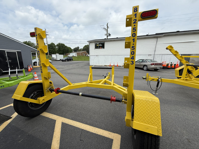 DESTINY SOLUTIONS | Heavy Duty Adjustable Height Reel Trailer with strand carrier bar in front - 7,000lb Capacity | #RTM-7KFB-Y-S