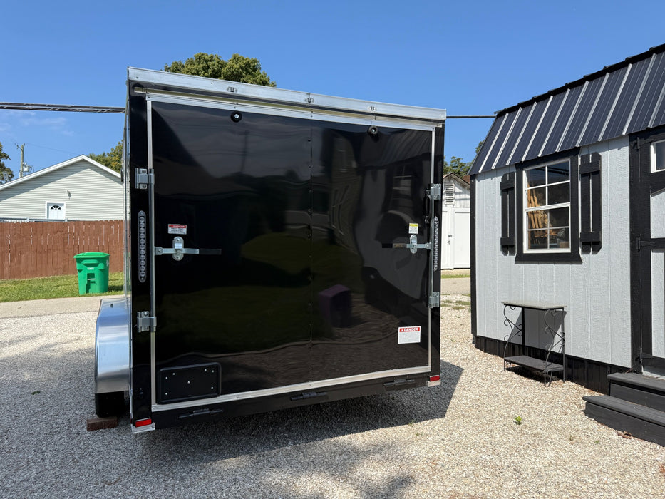 SMG TRAILERS | 7x14 Tandem Cargo Trailer with Ramp and Side Door. Interior light. Grey/Black | #TRL-7X14TA