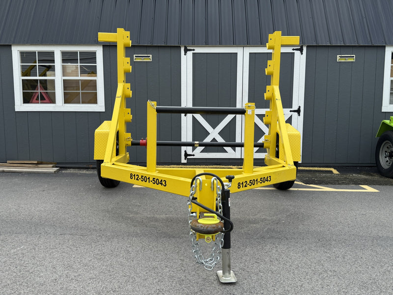 DESTINY SOLUTIONS | Heavy Duty Adjustable Height Reel Trailer with strand carrier bar in front - 7,000lb Capacity | #RTM-7KFB-Y-S