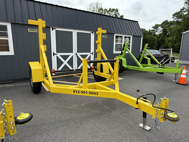 DESTINY SOLUTIONS | Heavy Duty Adjustable Height Reel Trailer with strand carrier bar in front - 7,000lb Capacity | #RTM-7KFB-Y-S