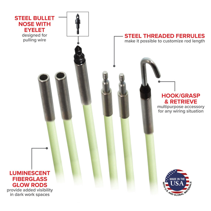  Glow Fish Rod Kit, 3/16 in. x 10.5 ft. | #7S-718T