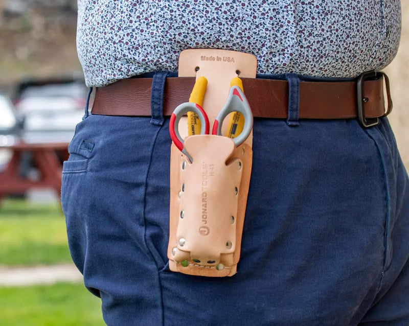 JONARD | Leather Two Pocket Tool Pouch | #H-45