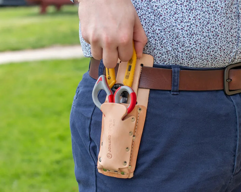 JONARD | Leather Two Pocket Tool Pouch | #H-45
