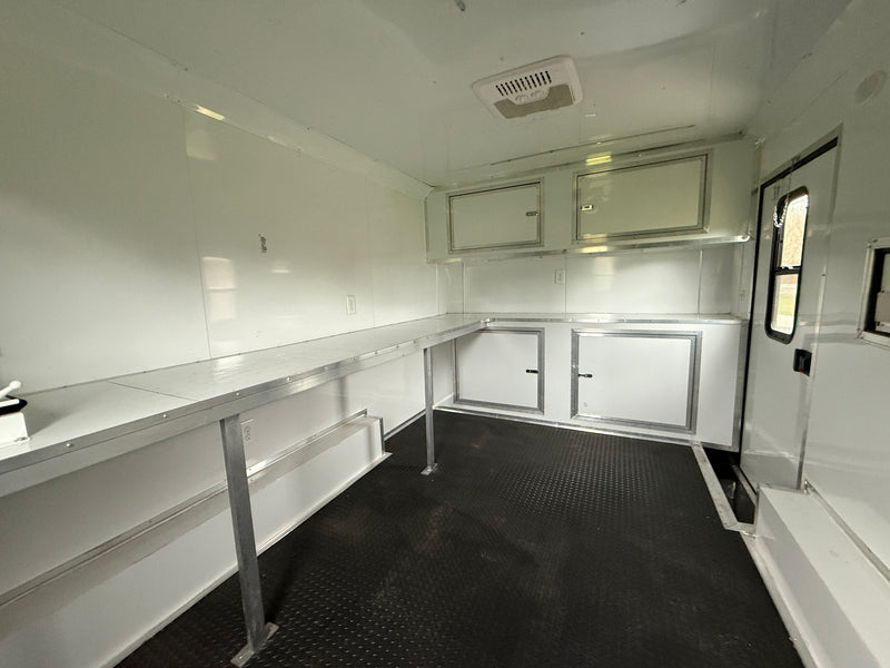 SMG TRAILERS | Indigo Blue PRE-OWNED 8.5x12 Flat Nose Fiber Splicing Trailer | #FST-8.5X12-PO-B