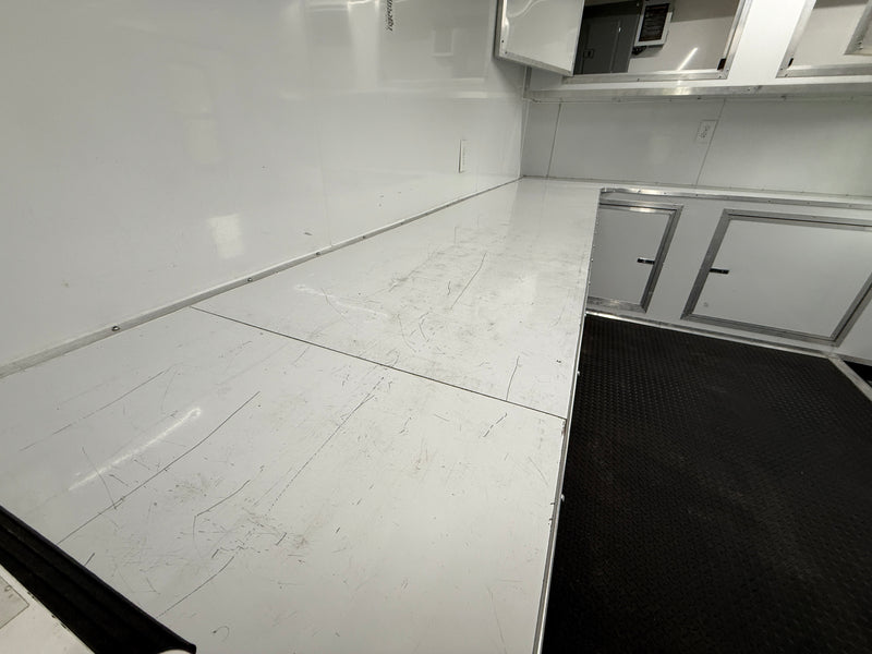 SMG TRAILERS | Indigo Blue PRE-OWNED 8.5x12 Flat Nose Fiber Splicing Trailer | #FST-8.5X12-PO-B