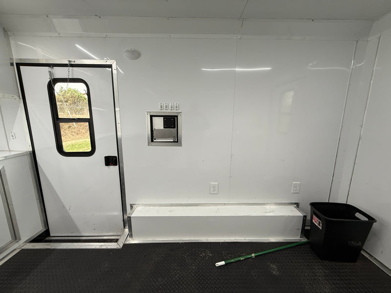 SMG TRAILERS | Indigo Blue PRE-OWNED 8.5x12 Flat Nose Fiber Splicing Trailer | #FST-8.5X12-PO-B