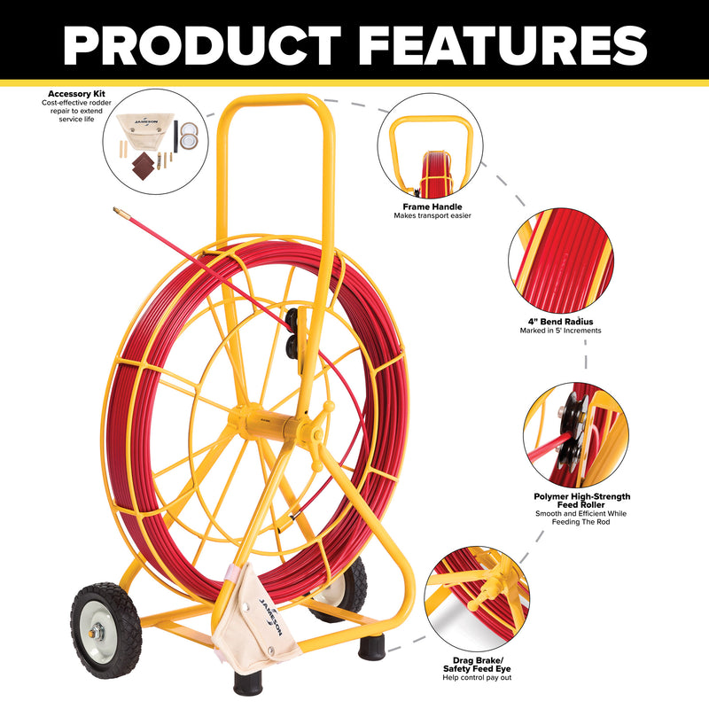 JAMESON | Easy Buddy® Duct Conduit Rodder, 1/4 in. x 300 ft. | #6-14-300MM