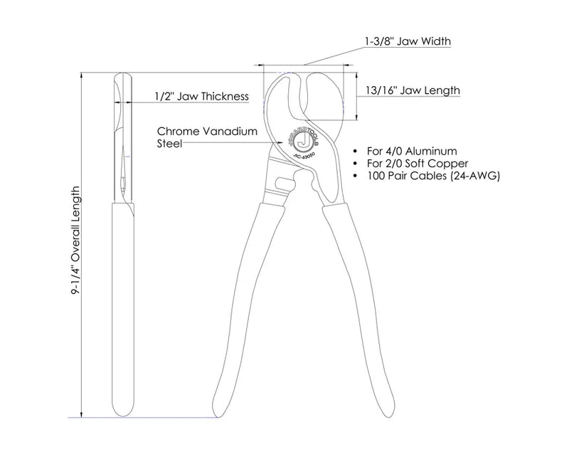 JONARD | High Leverage Cable Cutter | #JIC-63050
