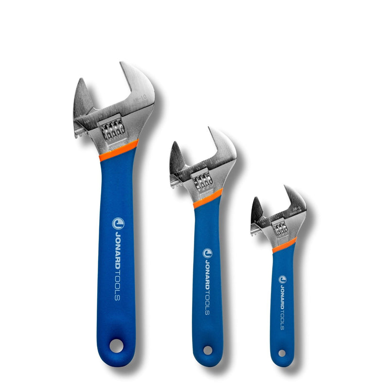 JONARD | 3 Piece Adjustable Wrench Set with Extra Wide Jaws | #AW-6810
