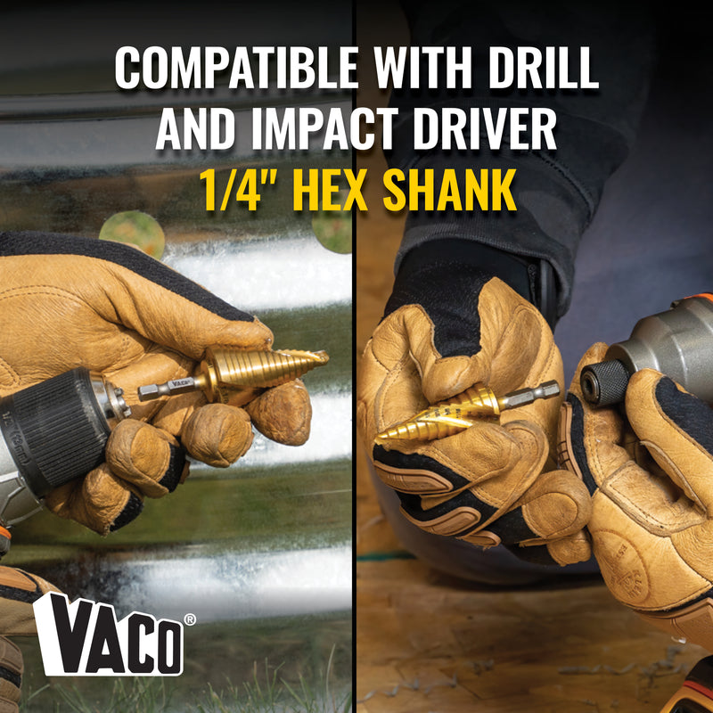 KLEIN TOOLS | Step Bit Kit, Spiral Double-Fluted, VACO, 3-Piece | #25951