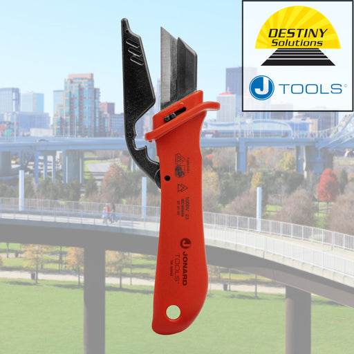 JONARD | Insulated Cable Dismantling Knife with Blade Guard | #KN-300INS